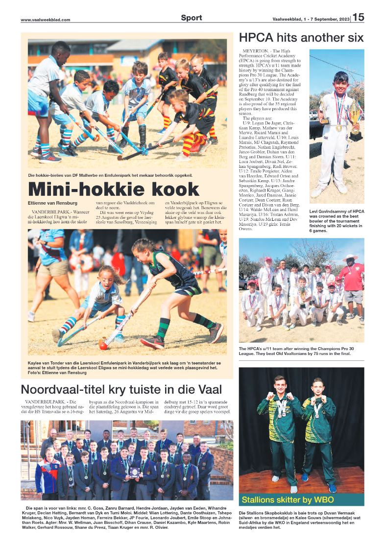 Vaalweekblad, 1 – 7 September, 2023 page 15