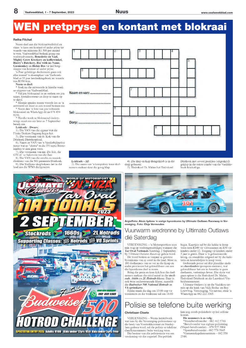 Vaalweekblad, 1 – 7 September, 2023 page 8