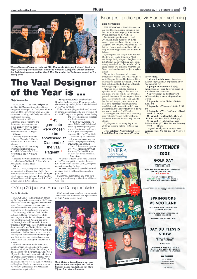 Vaalweekblad, 1 – 7 September, 2023 page 9