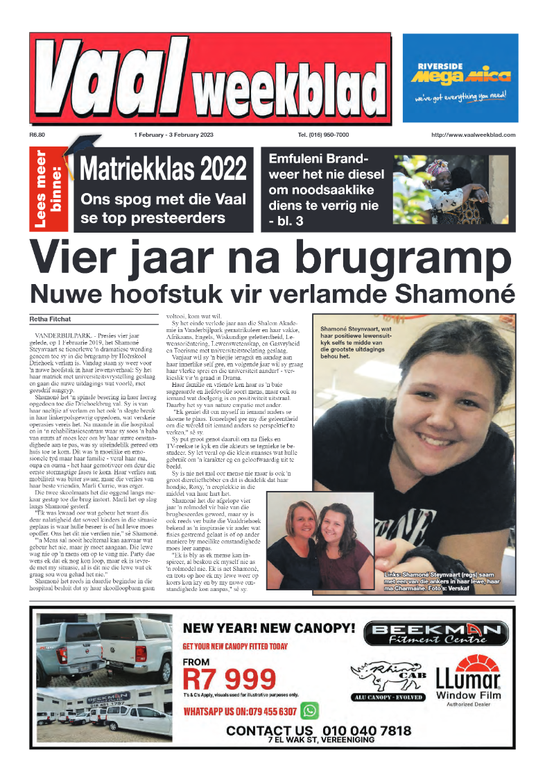 Vaalweekblad, 1 February – 3 February 2023 page 1