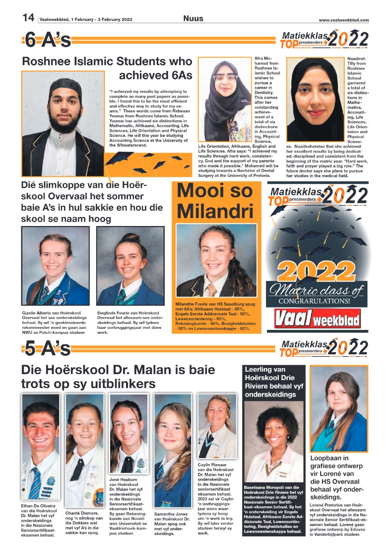 Vaalweekblad, 1 February – 3 February 2023 page 14