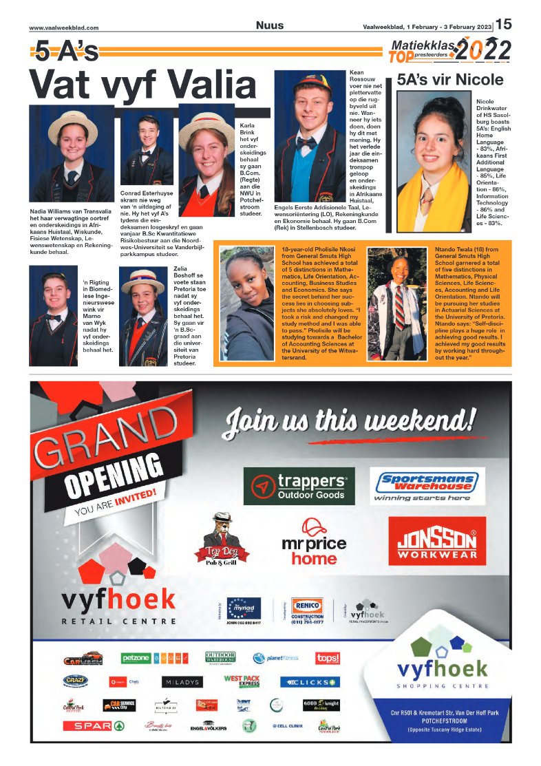 Vaalweekblad, 1 February – 3 February 2023 page 15