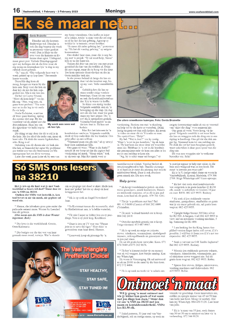 Vaalweekblad, 1 February – 3 February 2023 page 16