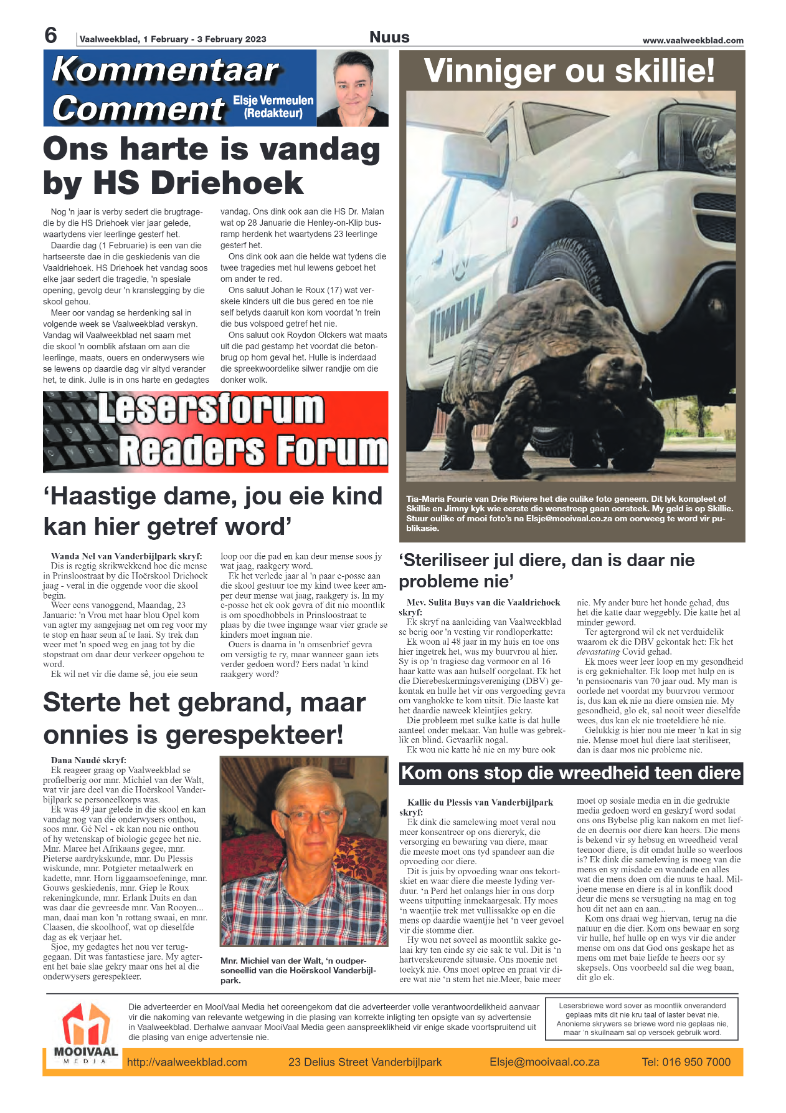 Vaalweekblad, 1 February – 3 February 2023 page 6