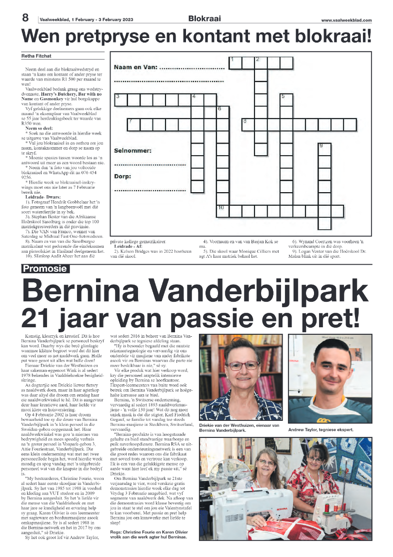 Vaalweekblad, 1 February – 3 February 2023 page 8