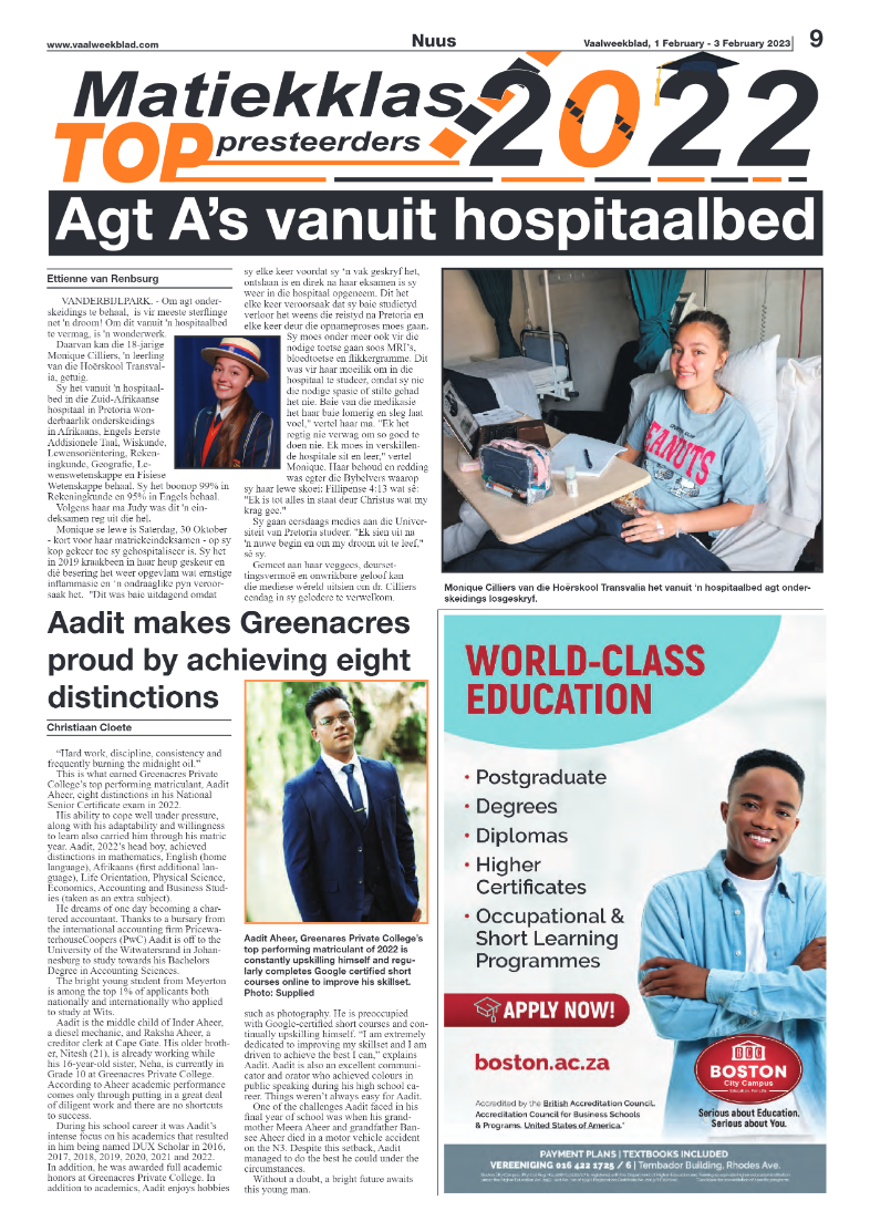 Vaalweekblad, 1 February – 3 February 2023 page 9