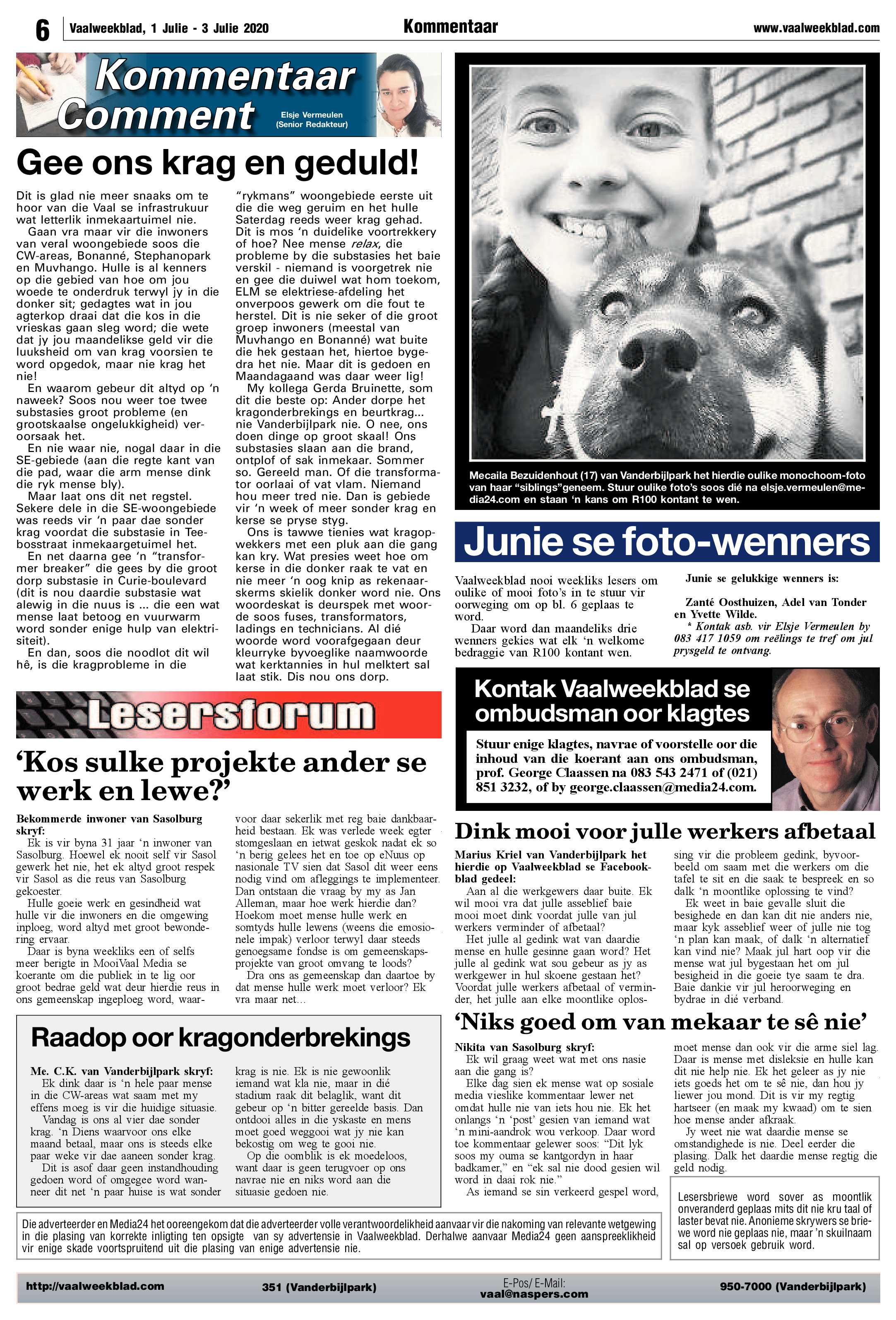 Vaalweekblad 1 Julie – 3 Julie 2020 page 6