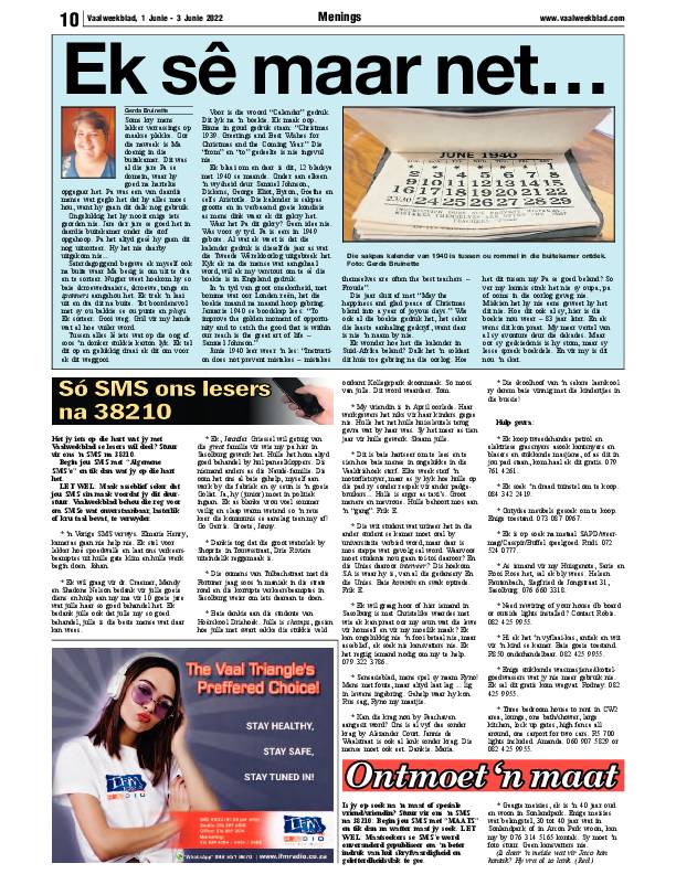 Vaalweekblad, 1 Junie – 3 Junie 2022 page 10