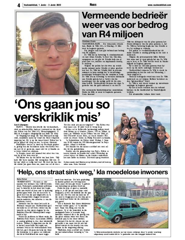 Vaalweekblad, 1 Junie – 3 Junie 2022 page 4
