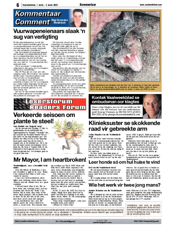 Vaalweekblad, 1 Junie – 3 Junie 2022 page 6