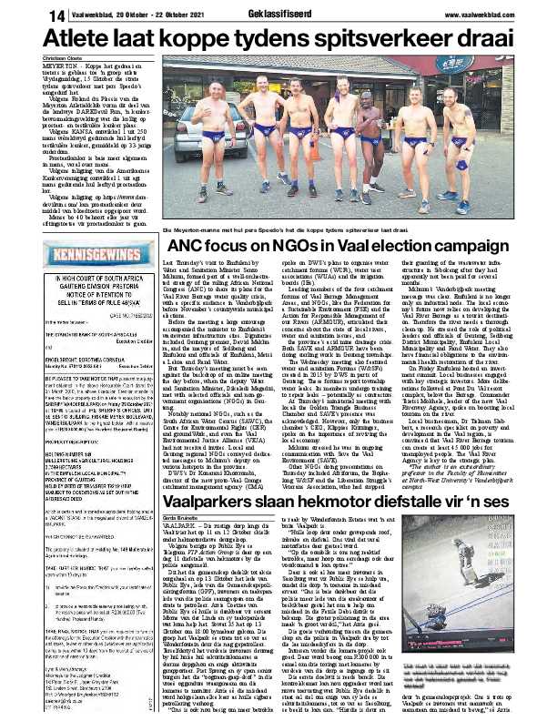 Vaalweekblad, 1 September – 3 September 2021 page 14