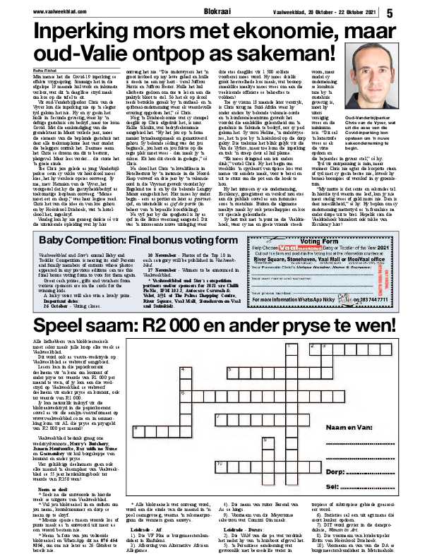 Vaalweekblad, 1 September – 3 September 2021 page 3