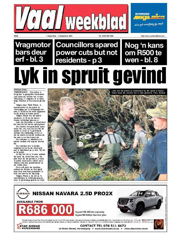 Vaalweekblad 1 September – 3 September 2021 page 1