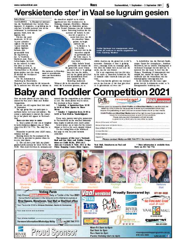 Vaalweekblad 1 September – 3 September 2021 page 5