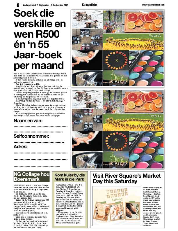 Vaalweekblad 1 September – 3 September 2021 page 8