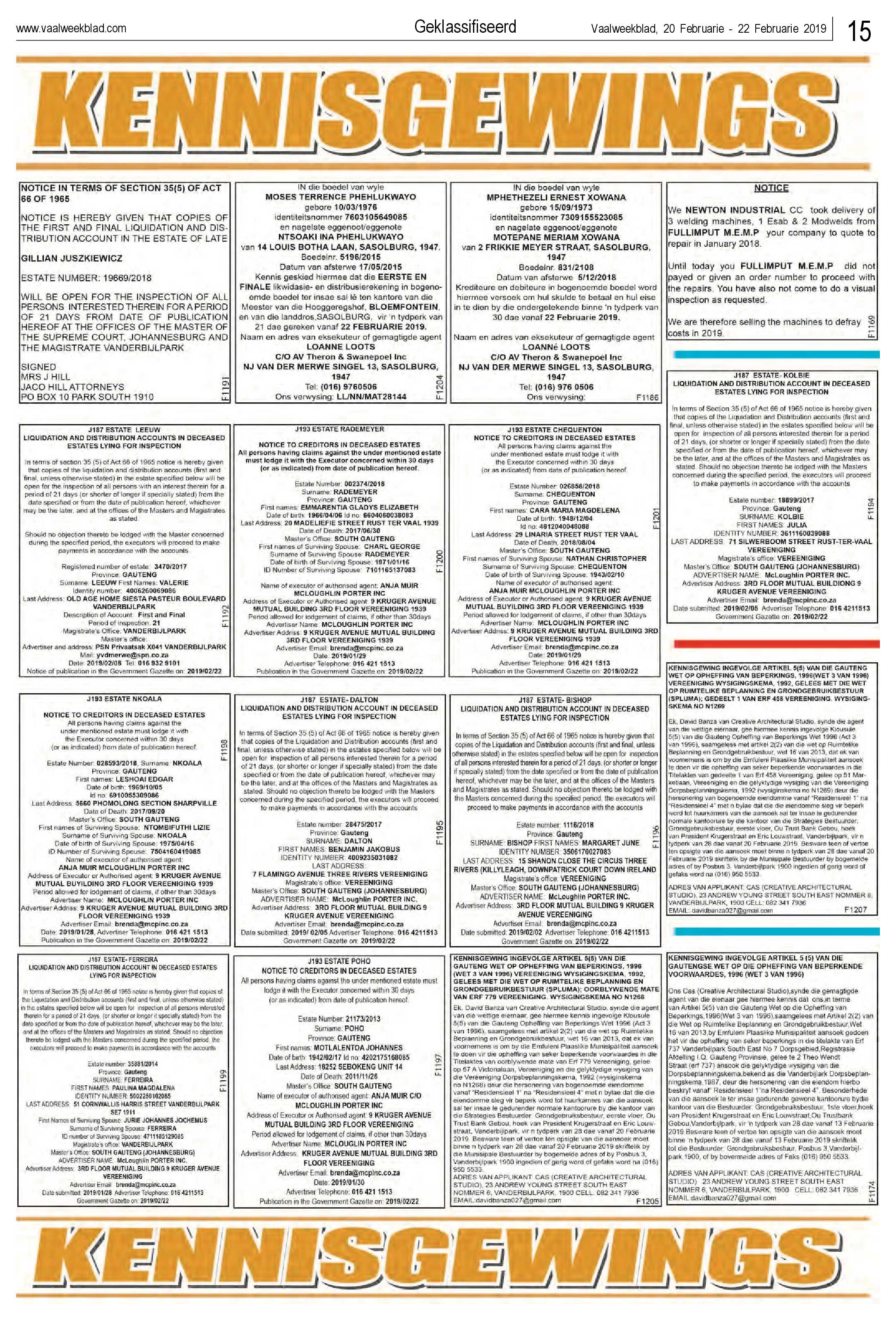 Vaalweekblad 20 – 22 Februarie 2019 page 15