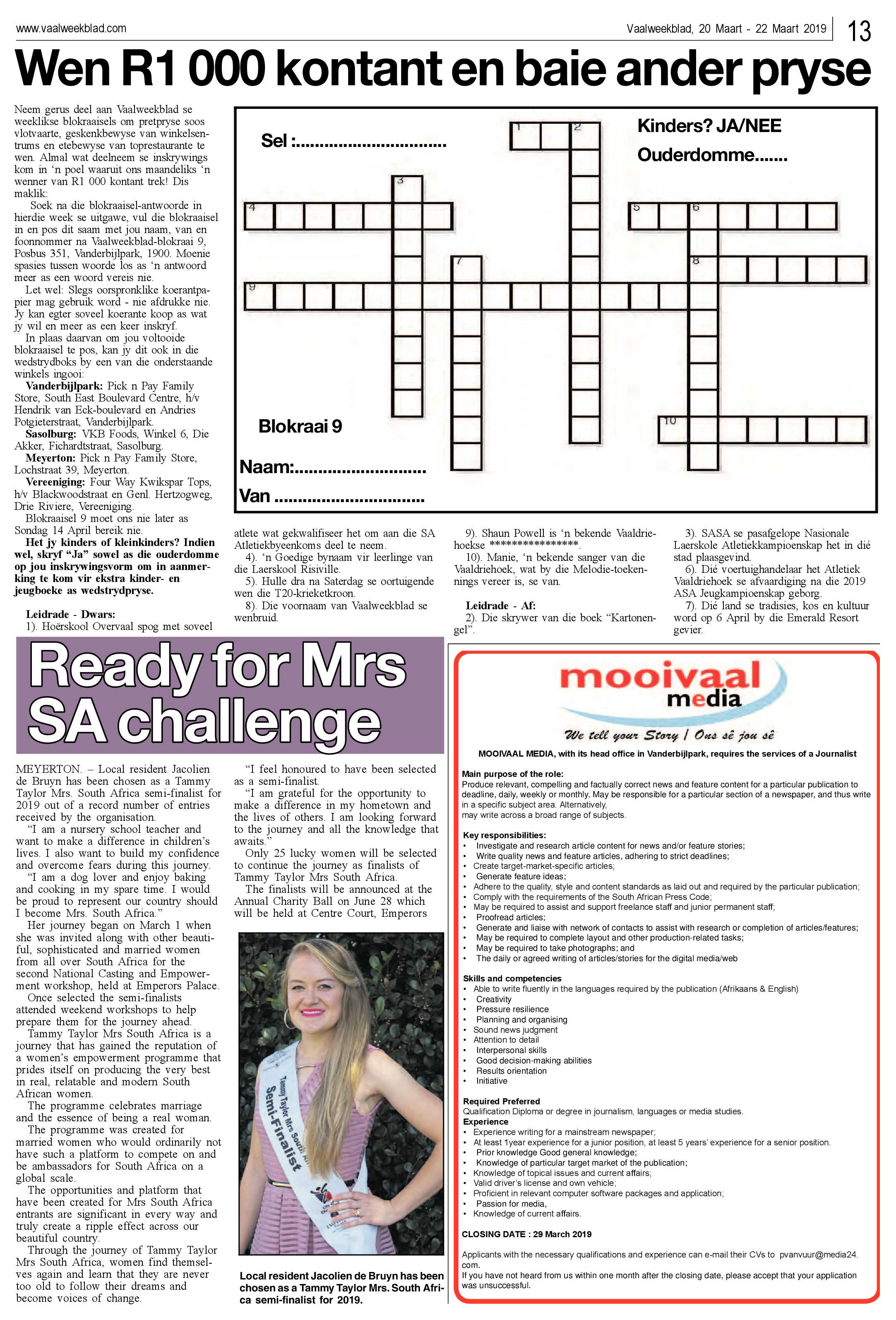 Vaalweekblad 20 – 22 Maart 2019 page 13