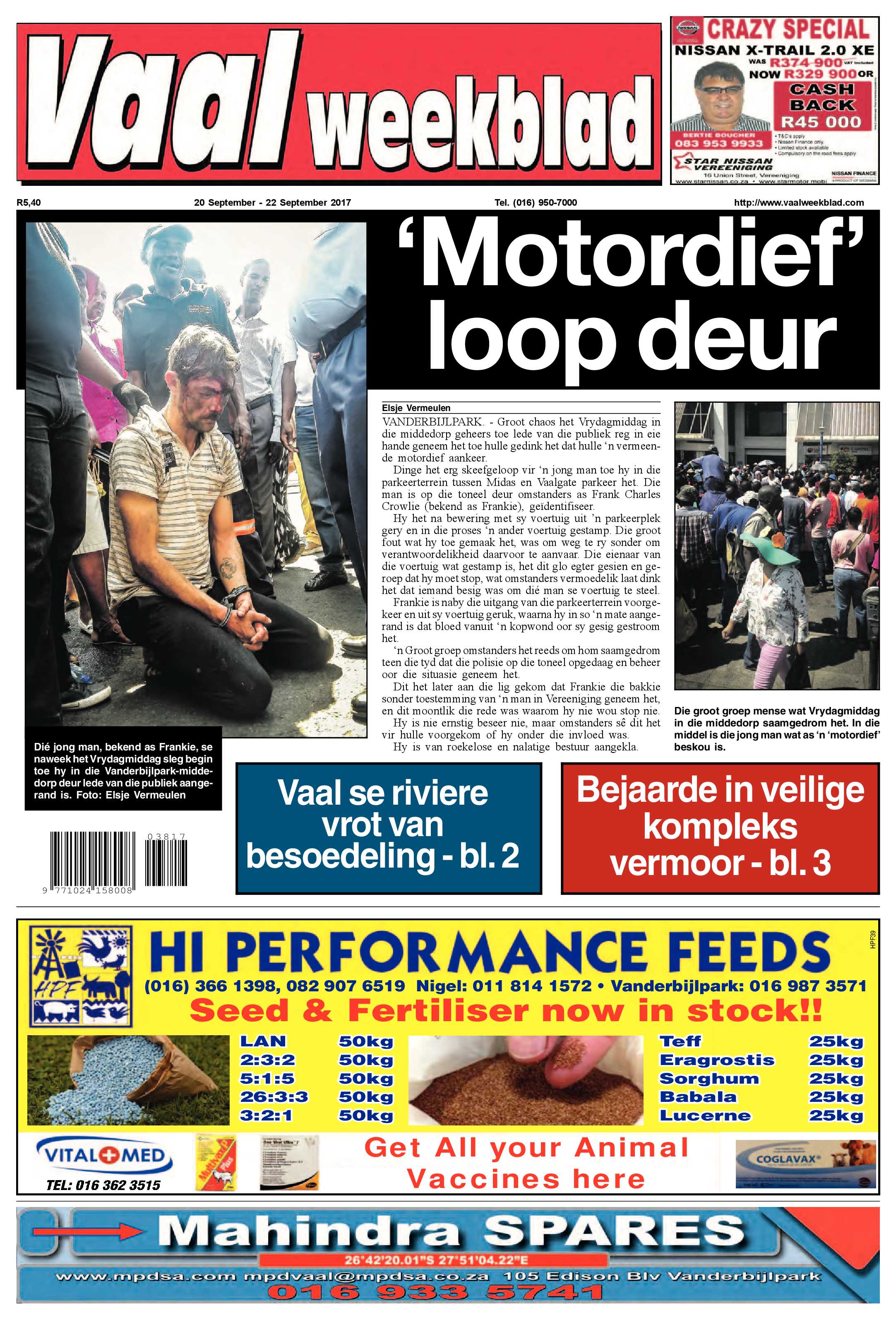 Vaalweekblad 20 – 22 September 2017 page 1