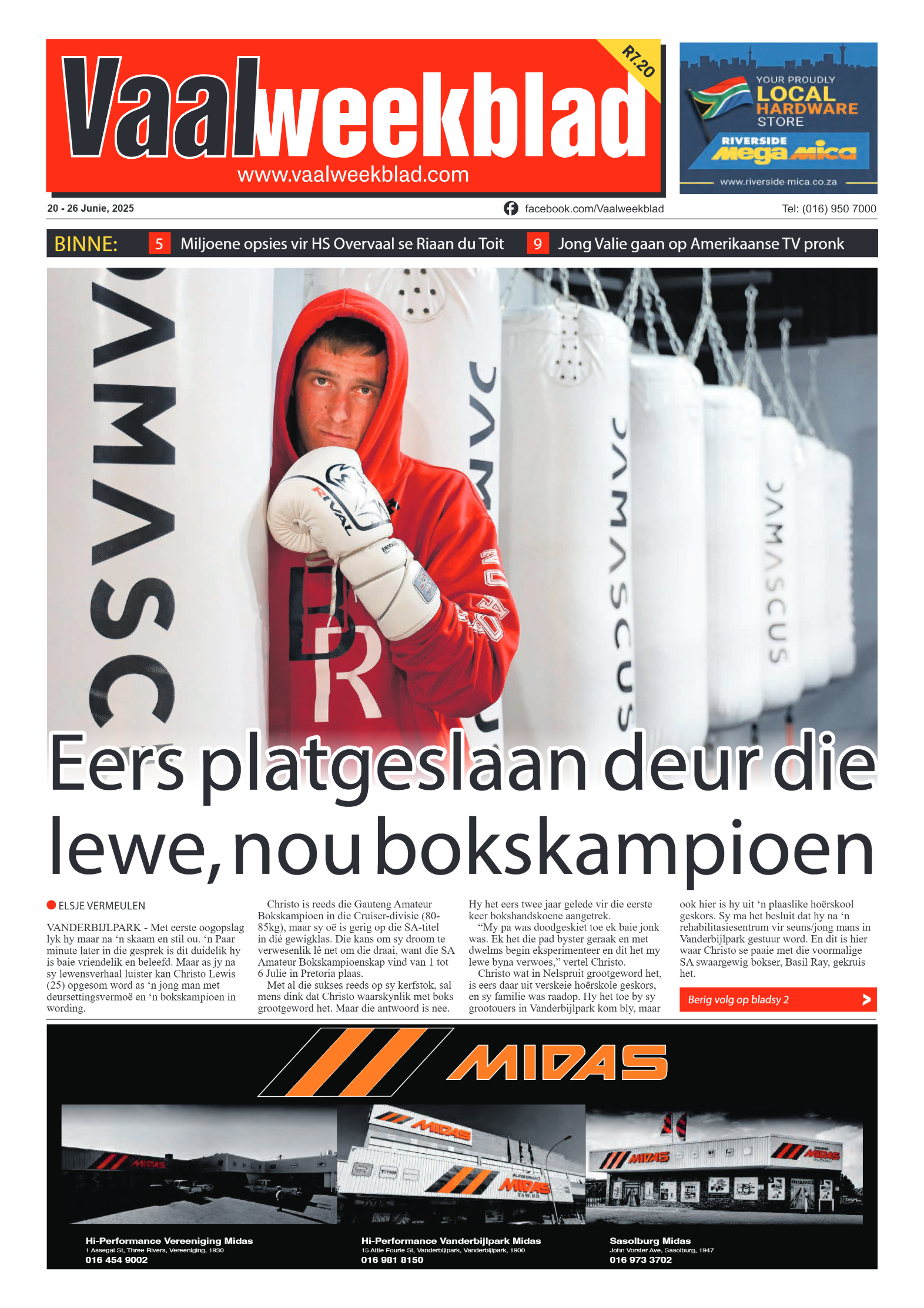 Vaalweekblad 20 – 26 Junie, 2025 page 1