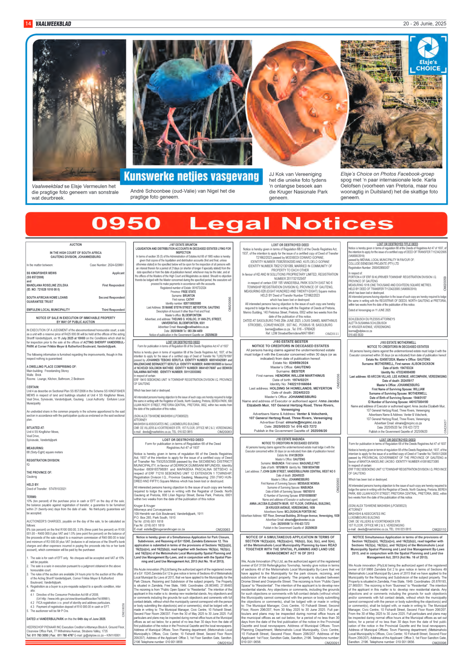 Vaalweekblad 20 – 26 Junie, 2025 page 14