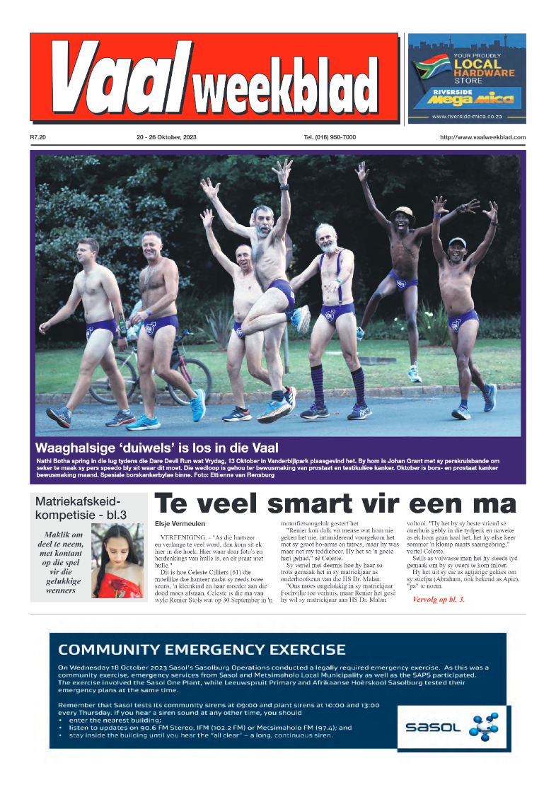 Vaalweekblad, 20 – 26 Oktober, 2023 page 1