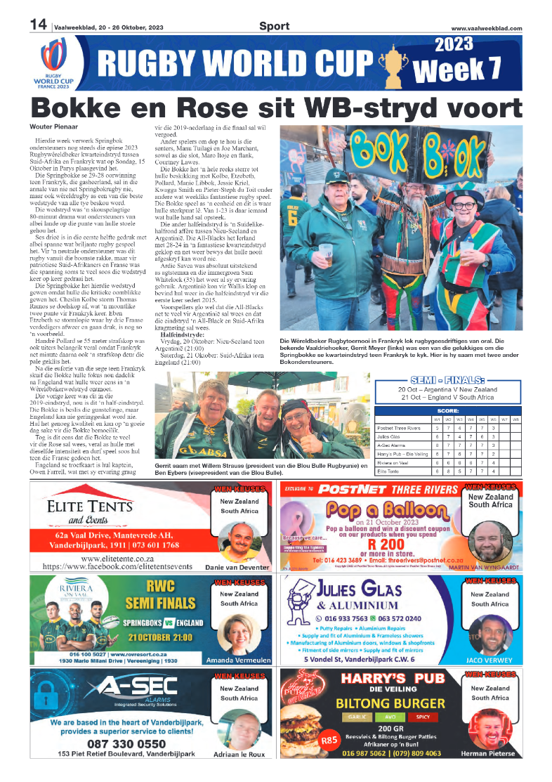 Vaalweekblad, 20 – 26 Oktober, 2023 page 14