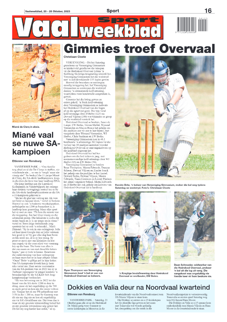 Vaalweekblad, 20 – 26 Oktober, 2023 page 16