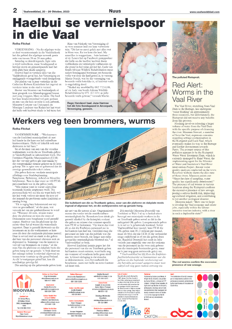 Vaalweekblad, 20 – 26 Oktober, 2023 page 2