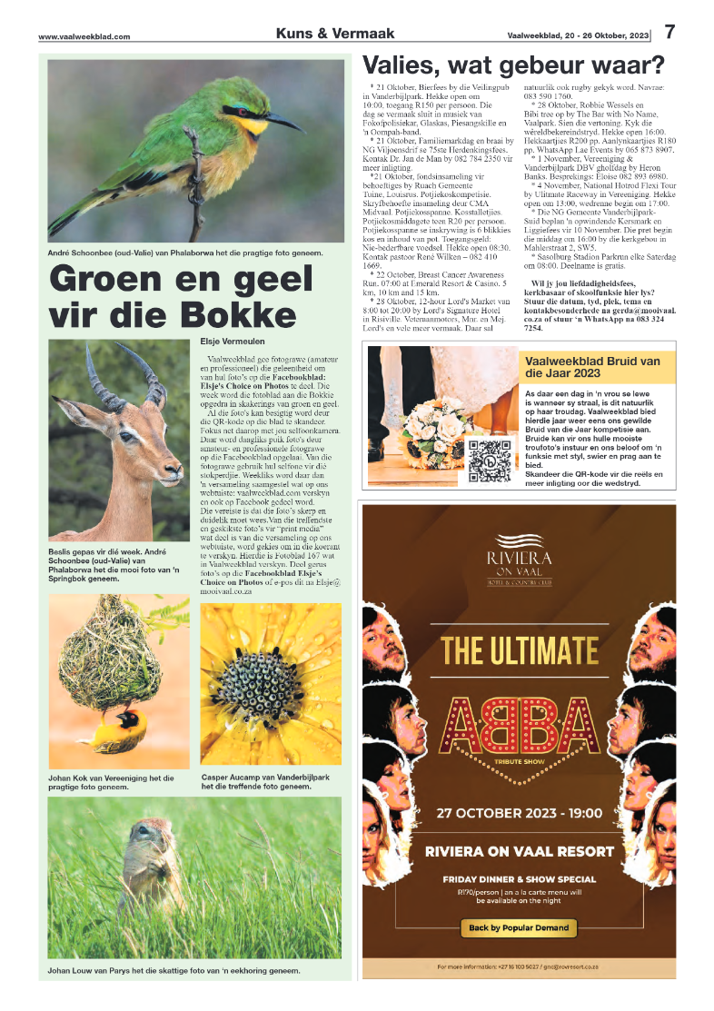 Vaalweekblad, 20 – 26 Oktober, 2023 page 7