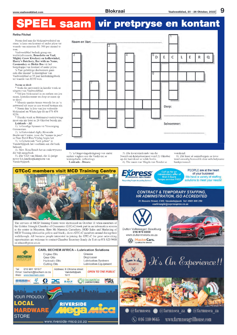 Vaalweekblad, 20 – 26 Oktober, 2023 page 9