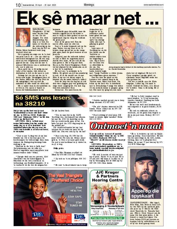 Vaalweekblad, 20 April – 22 April 2022 page 10
