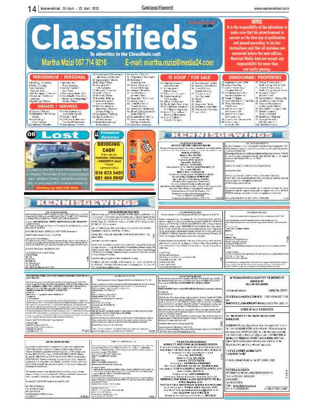 Vaalweekblad, 20 April – 22 April 2022 page 14