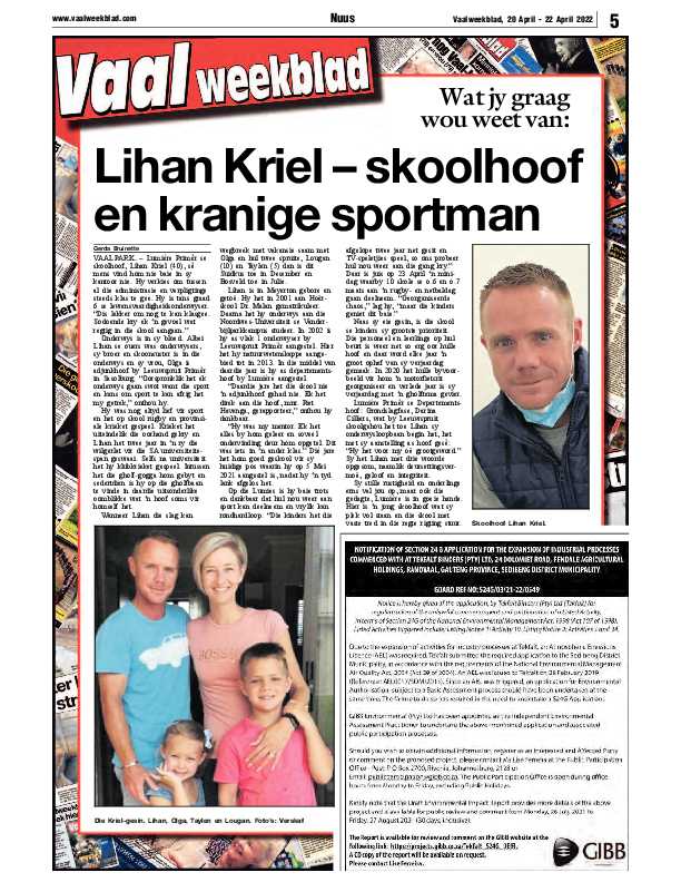 Vaalweekblad, 20 April – 22 April 2022 page 5