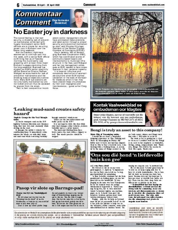 Vaalweekblad, 20 April – 22 April 2022 page 6