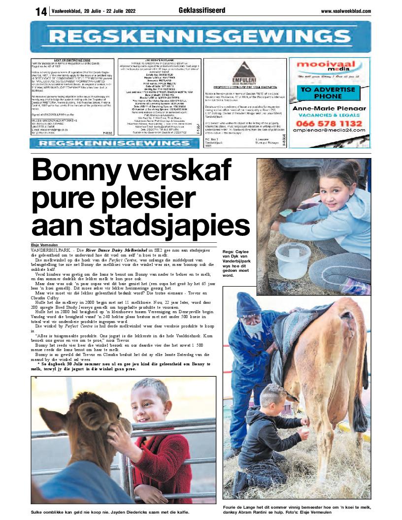 Vaalweekblad, 20 Julie – 22 Julie 2022 page 14