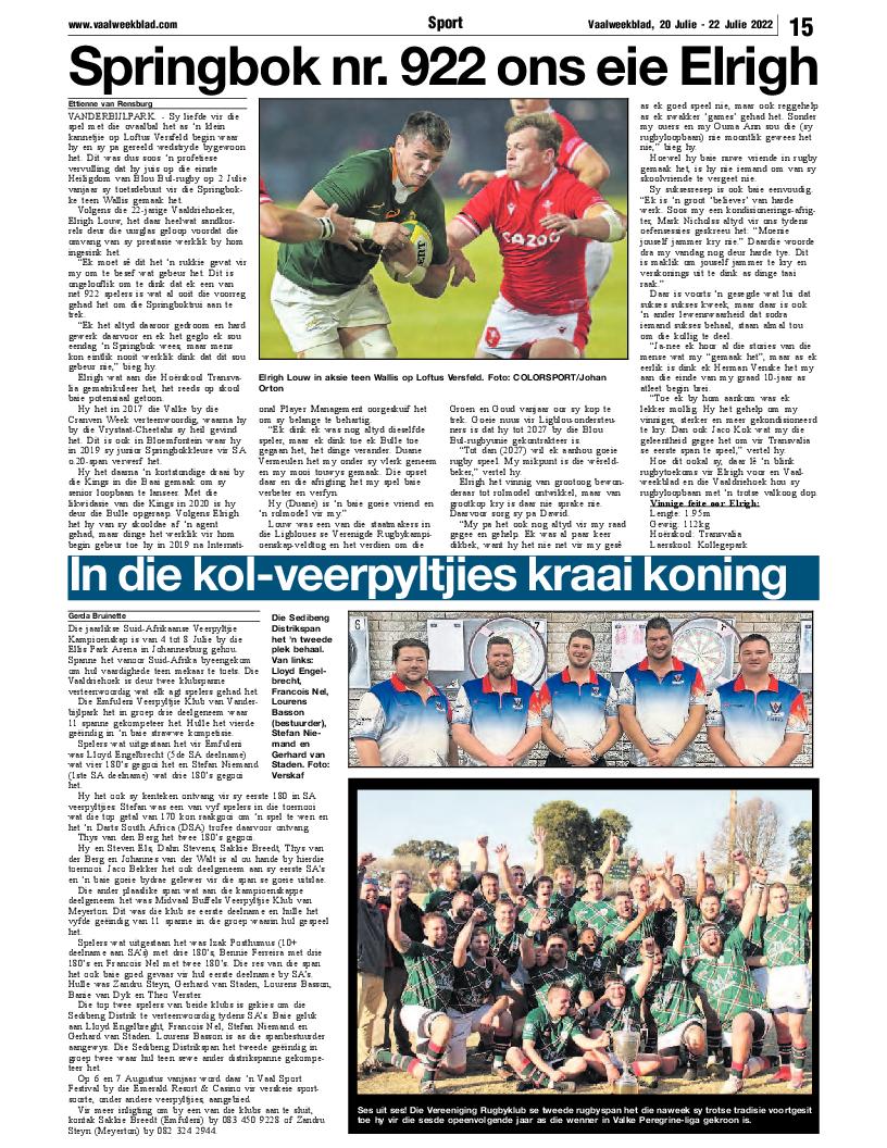 Vaalweekblad, 20 Julie – 22 Julie 2022 page 15