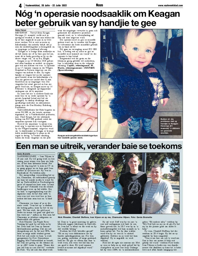 Vaalweekblad, 20 Julie – 22 Julie 2022 page 4