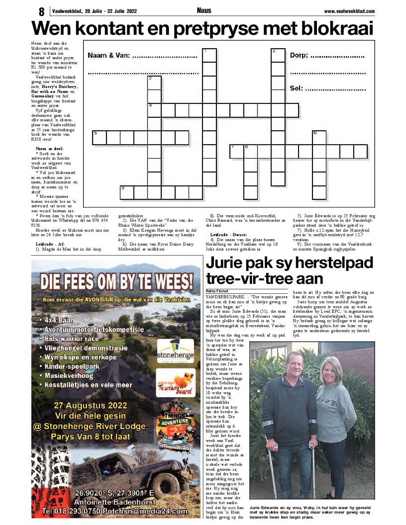 Vaalweekblad, 20 Julie – 22 Julie 2022 page 8