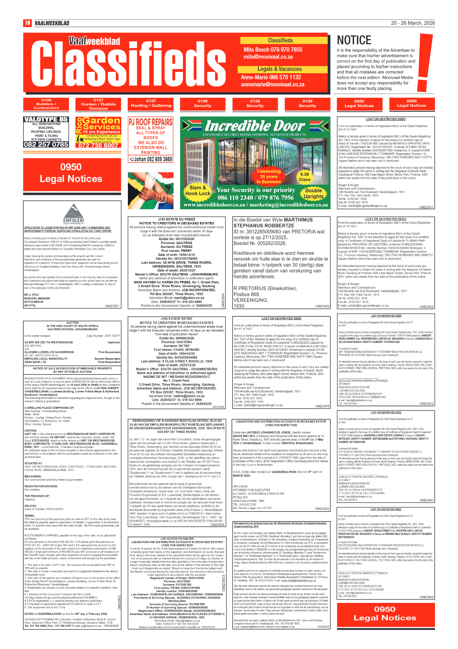 Vaalweekblad – 20 Maart 2026 page 10