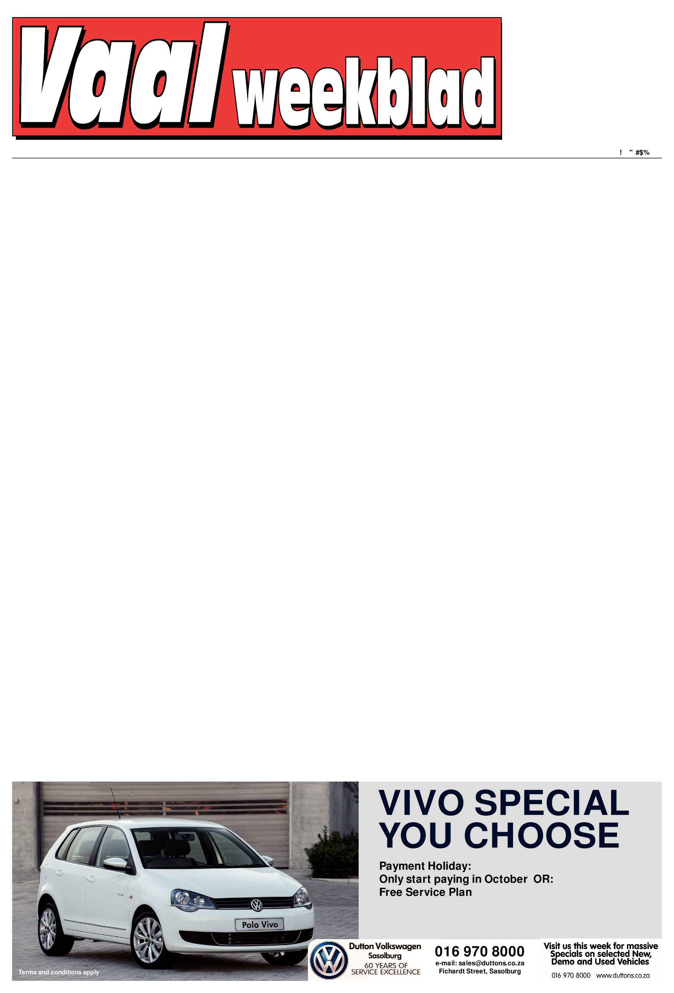 Vaalweekblad 21 -23 Junie 2017 page 1