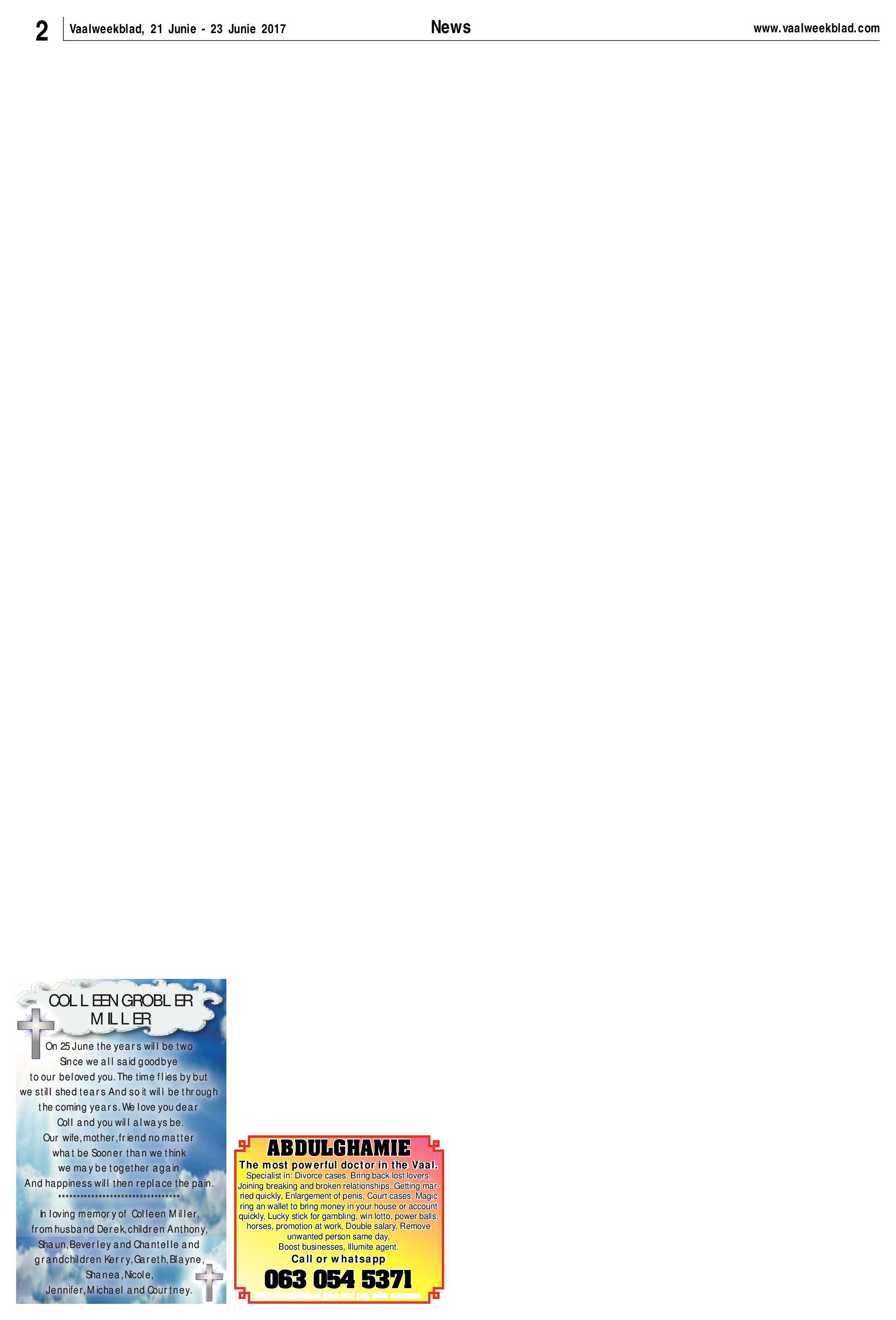 Vaalweekblad 21 -23 Junie 2017 page 2
