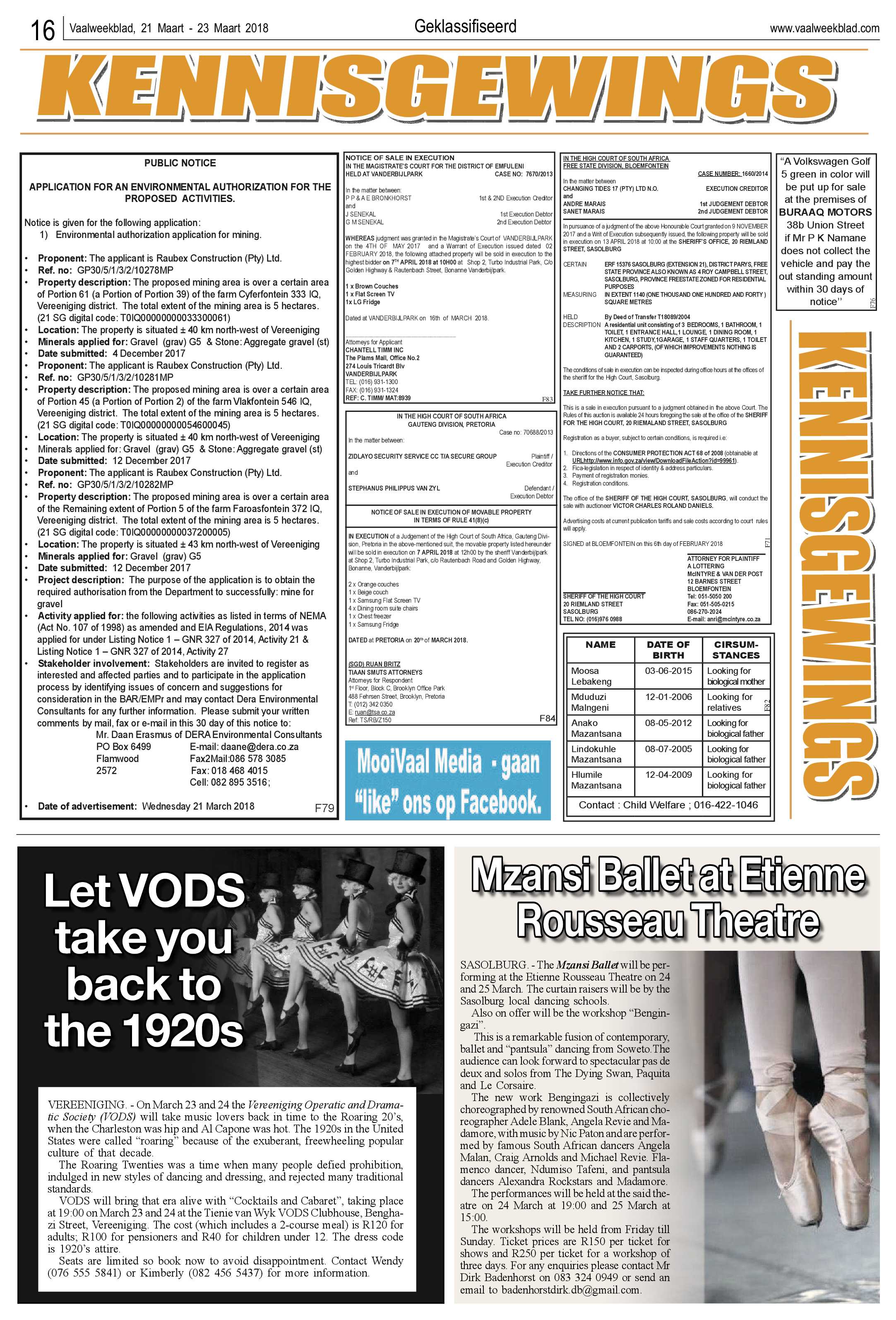 Vaalweekblad 21 – 23 Maart 2018 page 16
