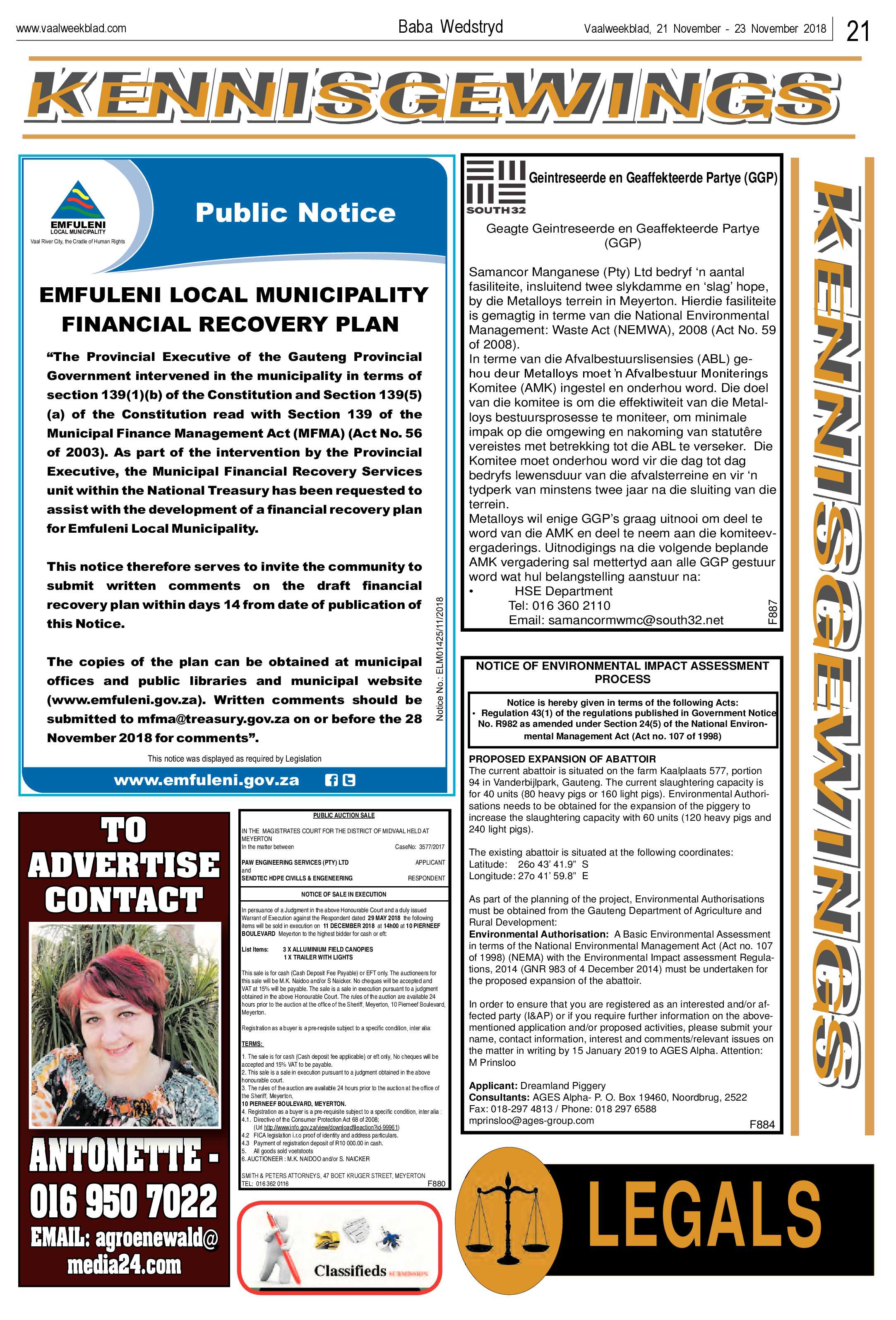 Vaalweekblad 21 – 23 November 2018 page 21