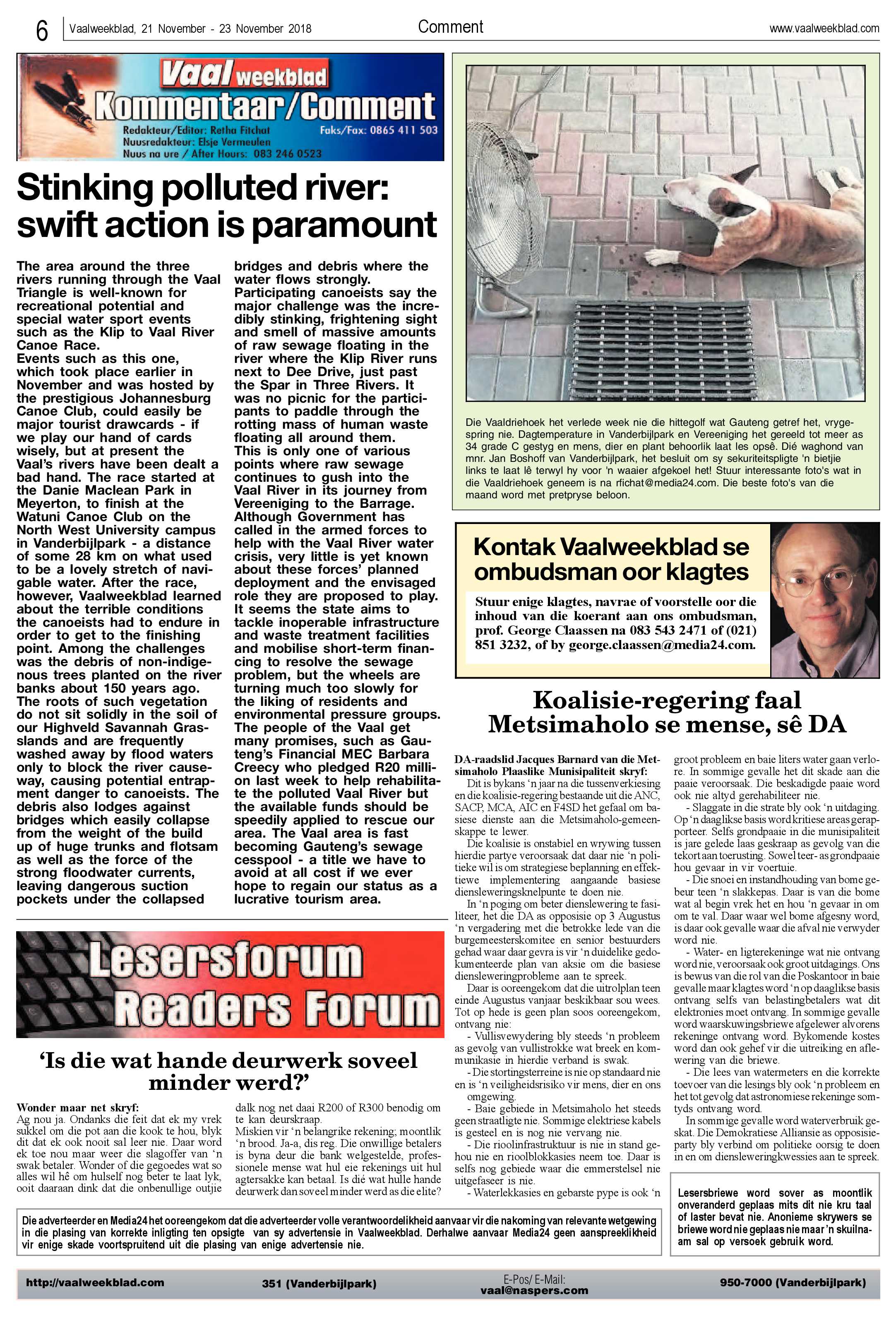 Vaalweekblad 21 – 23 November 2018 page 6