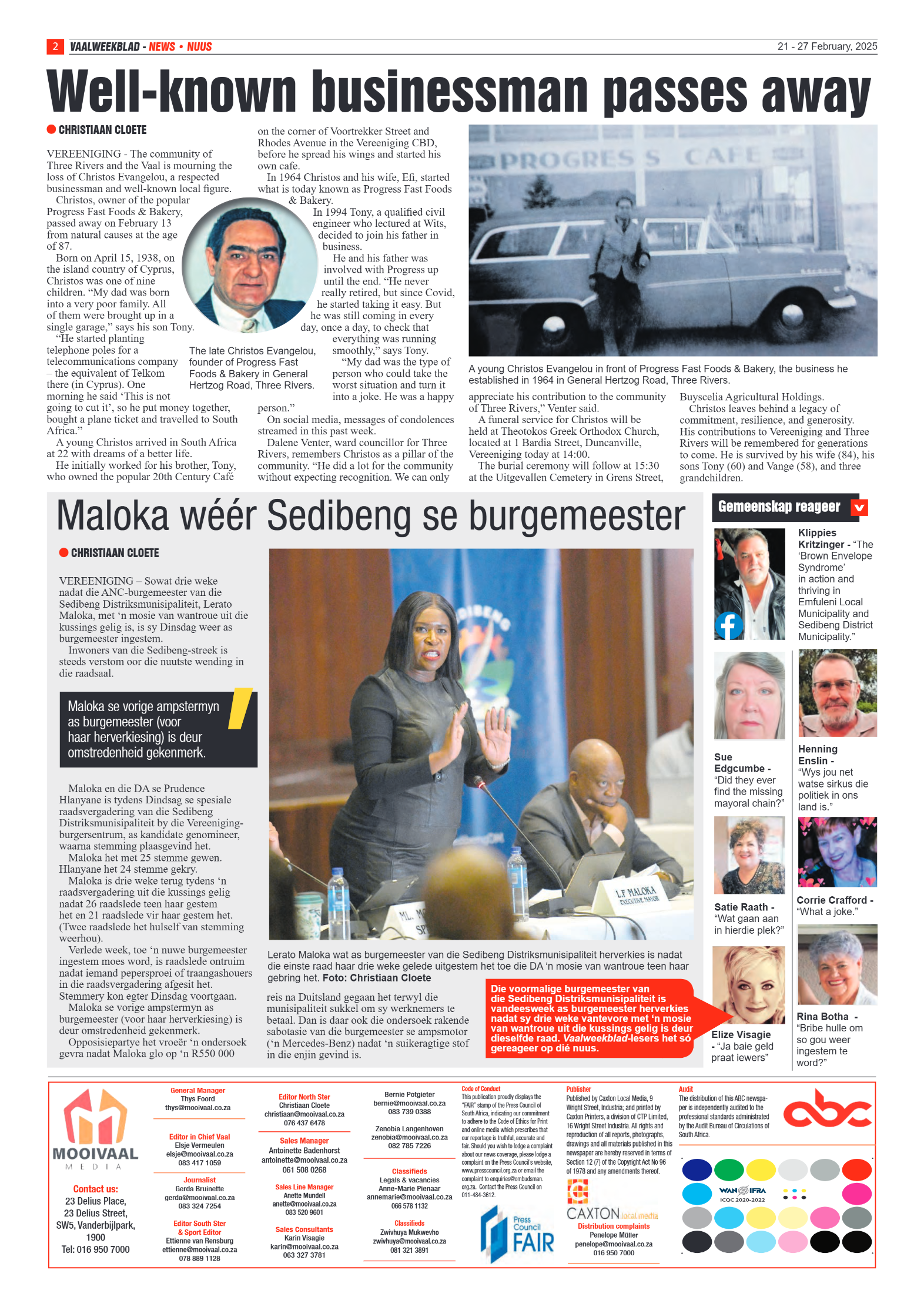 Vaalweekblad 21 – 27 February, 2025 page 2