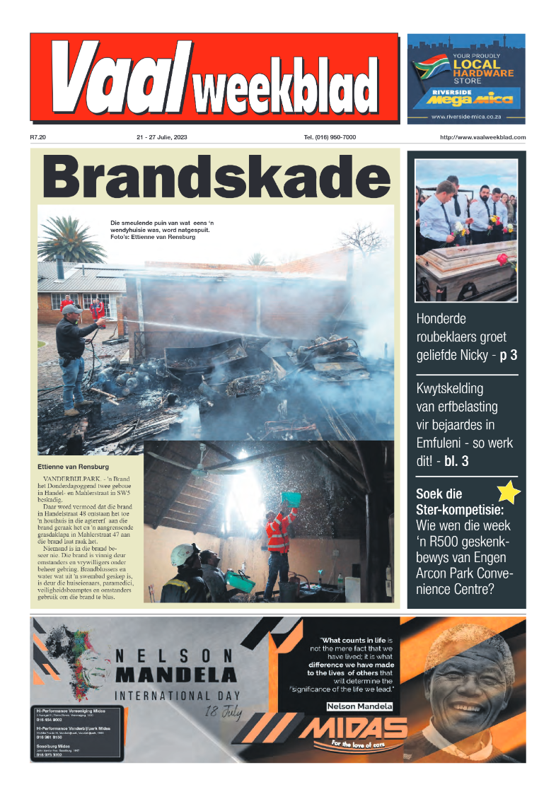 Vaalweekblad, 21 – 27 Julie, 2023 page 1