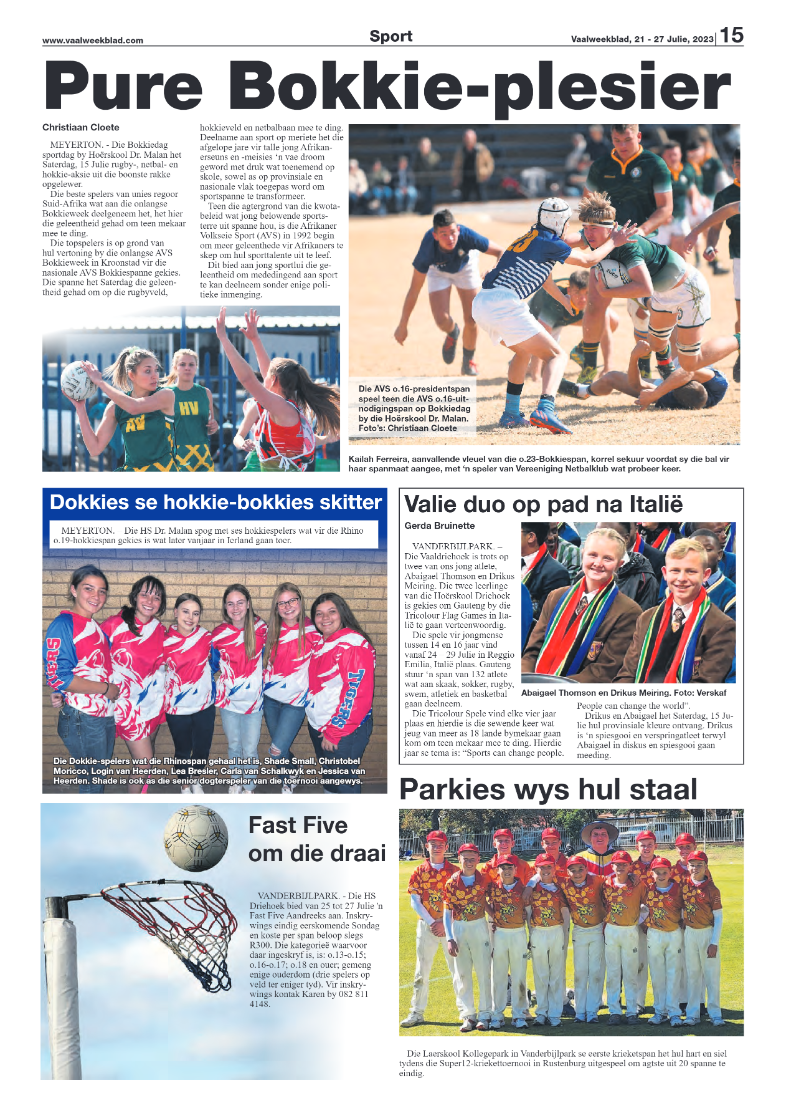 Vaalweekblad, 21 – 27 Julie, 2023 page 15