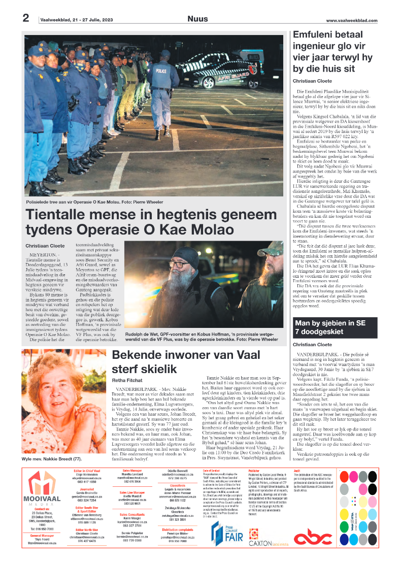 Vaalweekblad, 21 – 27 Julie, 2023 page 2