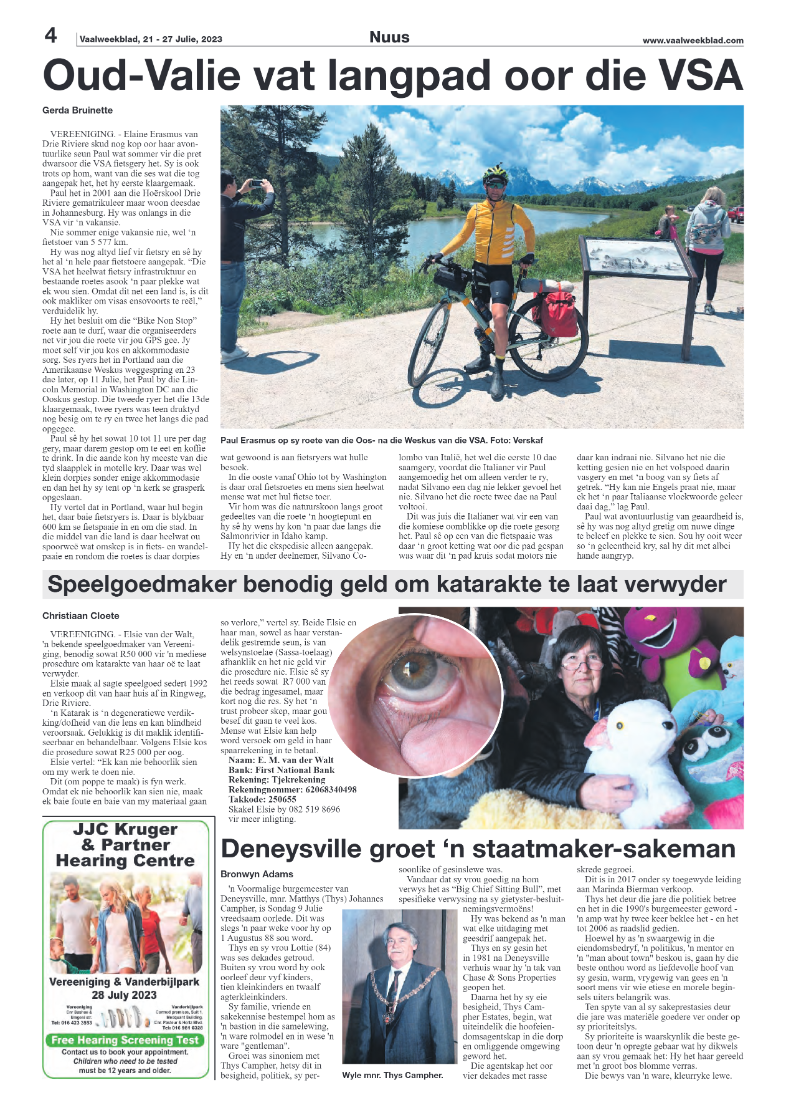 Vaalweekblad, 21 – 27 Julie, 2023 page 4