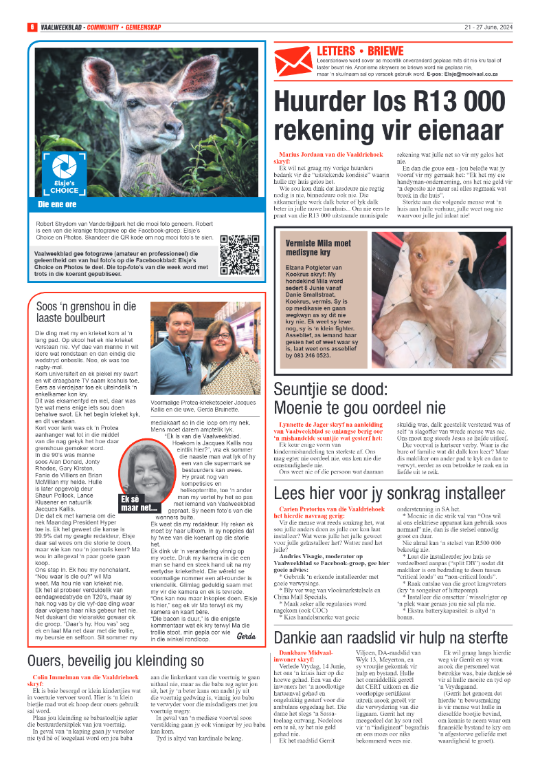 Vaalweekblad 21 – 27 June, 2024 page 6